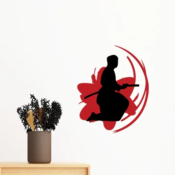 

Bushido Samurai Katana Sakura Hold Japan Asia Removable Wall Sticker Art Decals Mural DIY Wallpaper for Room Decal