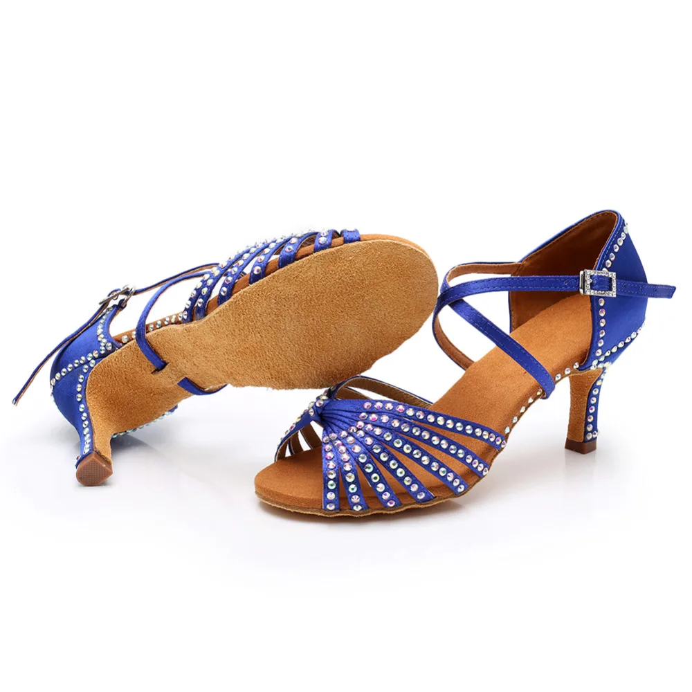 Горячая Распродажа новые стразы женская обувь для латинских танцев Обувь
