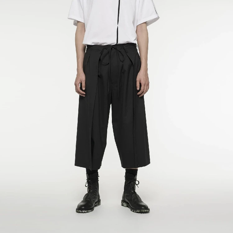 

2019 Men's dark black loose can open eight-point tailored men's pants 27-44! Plus-size men's slacks 2019