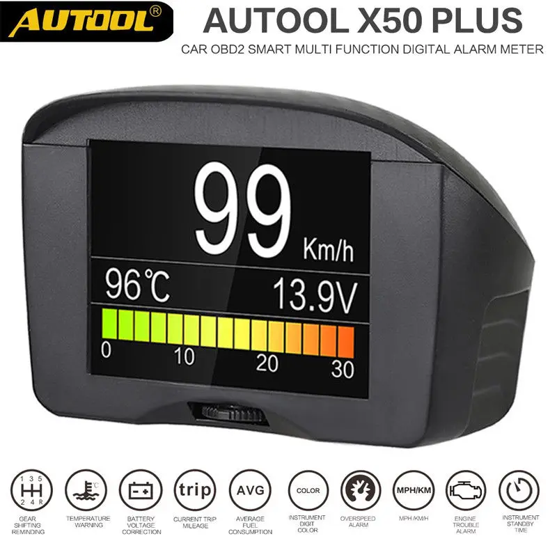 ЕС в наличии! Доставка течение 5 дней! AUTOOL X50 Плюс OBDII HUD OBD2 дисплей на голову метр