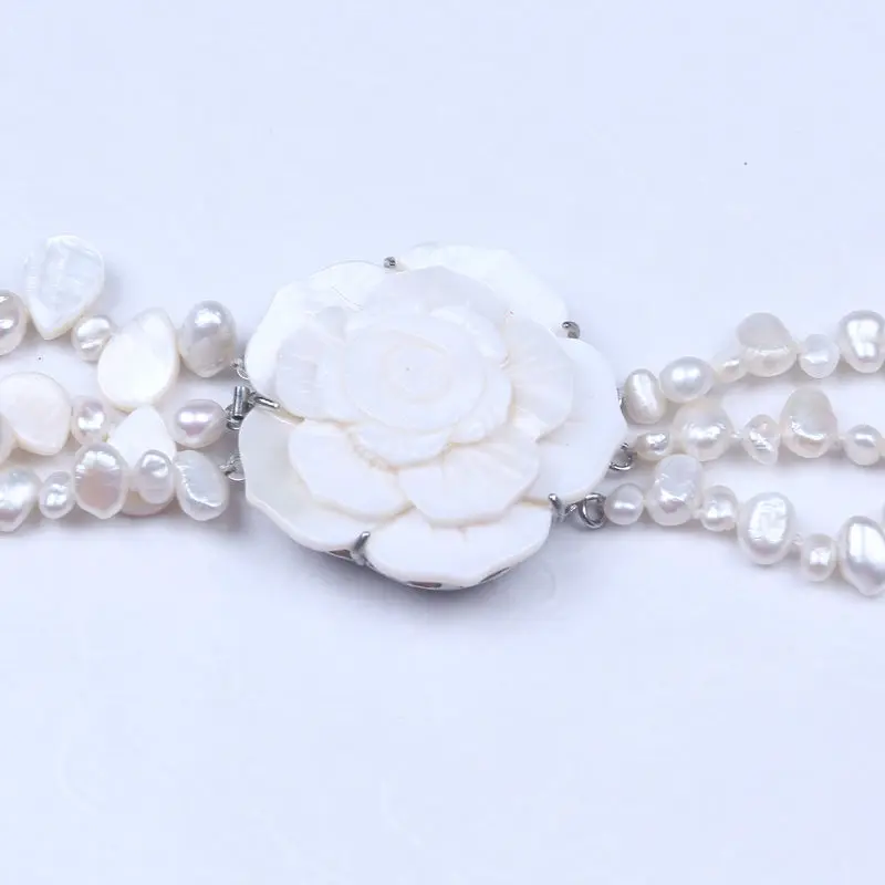 2016 Очаровательная Жемчужина в стиле барокко красивая Цветочная форма ожерелье с