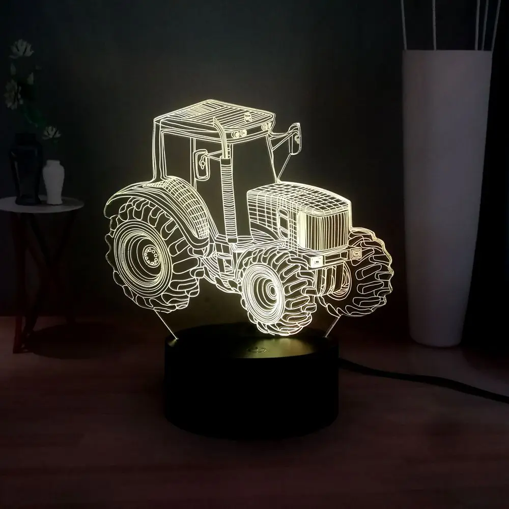 Мультфильм автомобиль 3D Визуальный ночник RGB многоцветный USB переключатель дистанционного светодиодный настольная лампа бутылка для освежителя воздуха детский подарок на день рождения Рождество