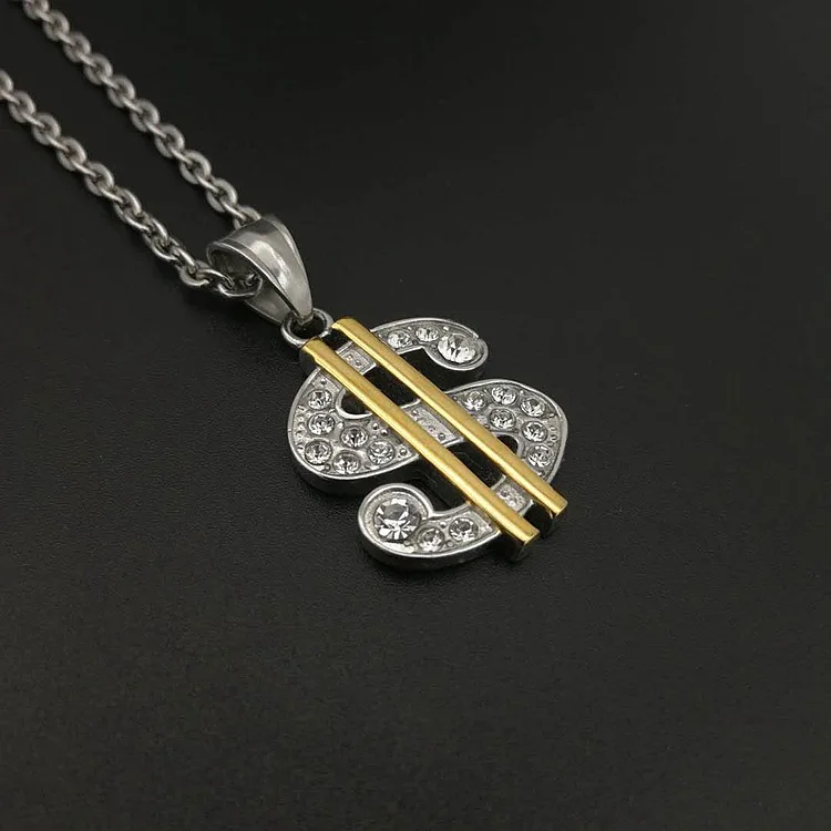 3 цвета циркон титановый доллар ожерелье кулон Модные ювелирные изделия лучшие