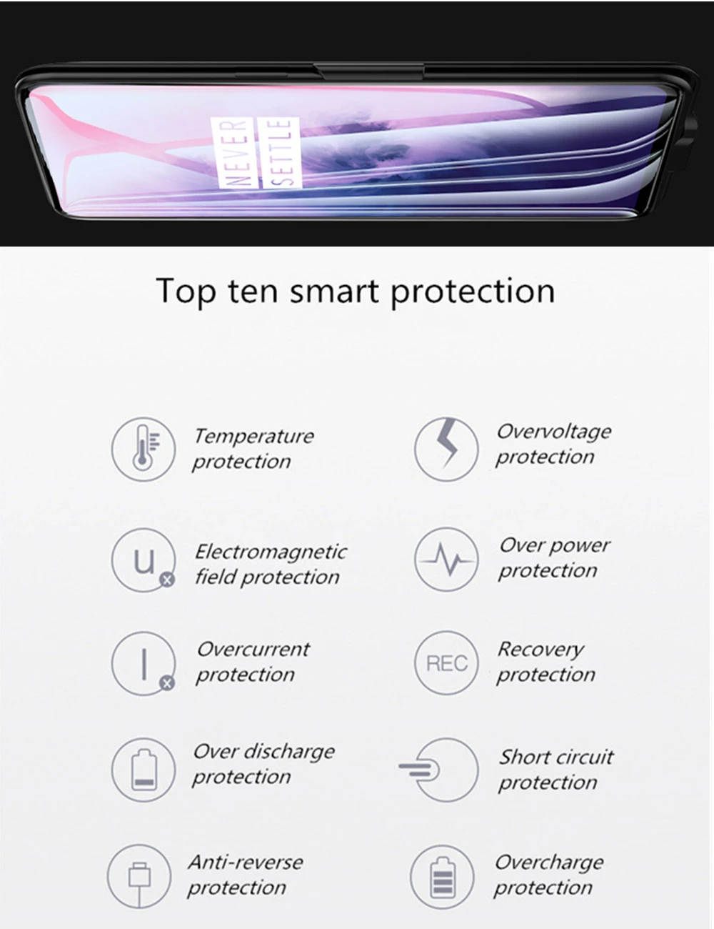 KQJYS 6800 мАч портативный внешний аккумулятор чехол для зарядки для Oneplus 7T чехол для зарядного устройства для Oneplus 7T Pro противоударный чехол для аккумулятора