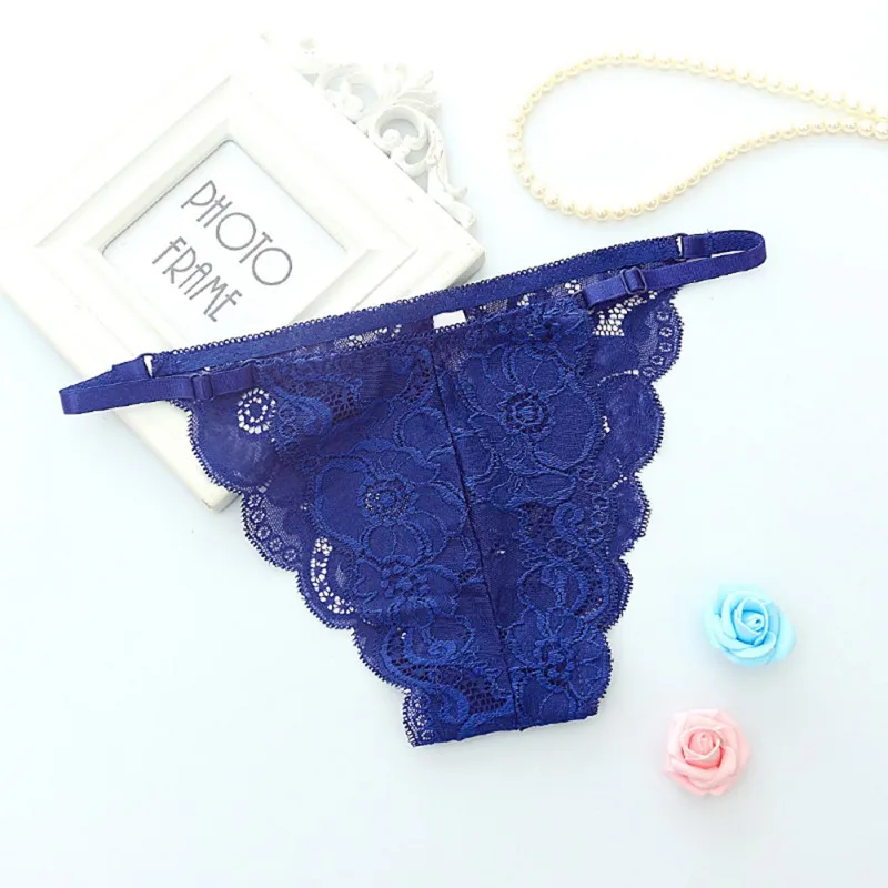 Женские кружевные трусики из хлопка H ROPALIA однотонные стринги с низкой талией