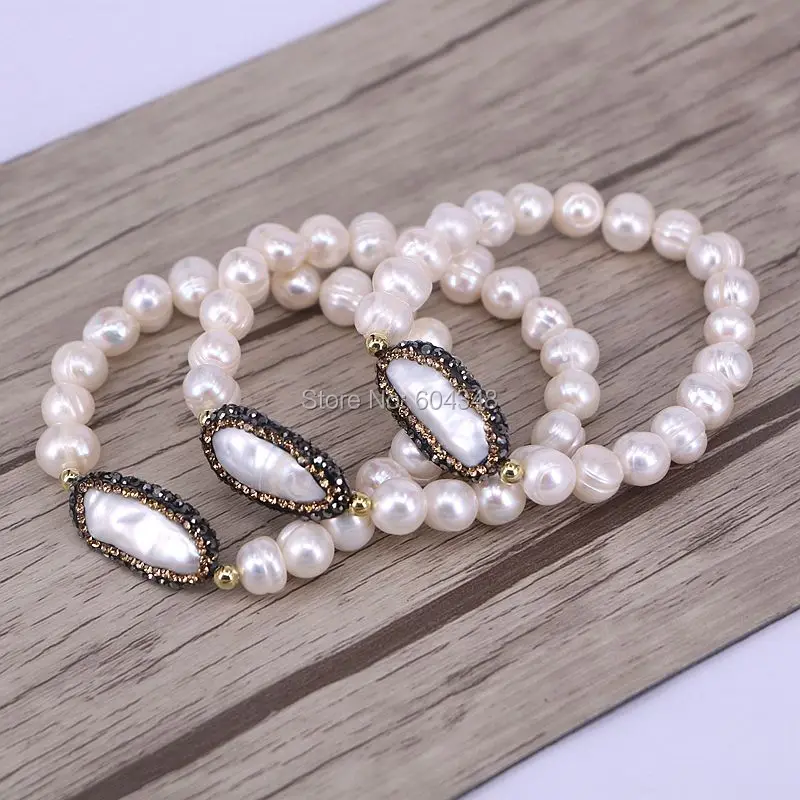 Браслеты из бусин и натурального пресноводного жемчуга 5 нитей|bracelets for|stretch bracelets