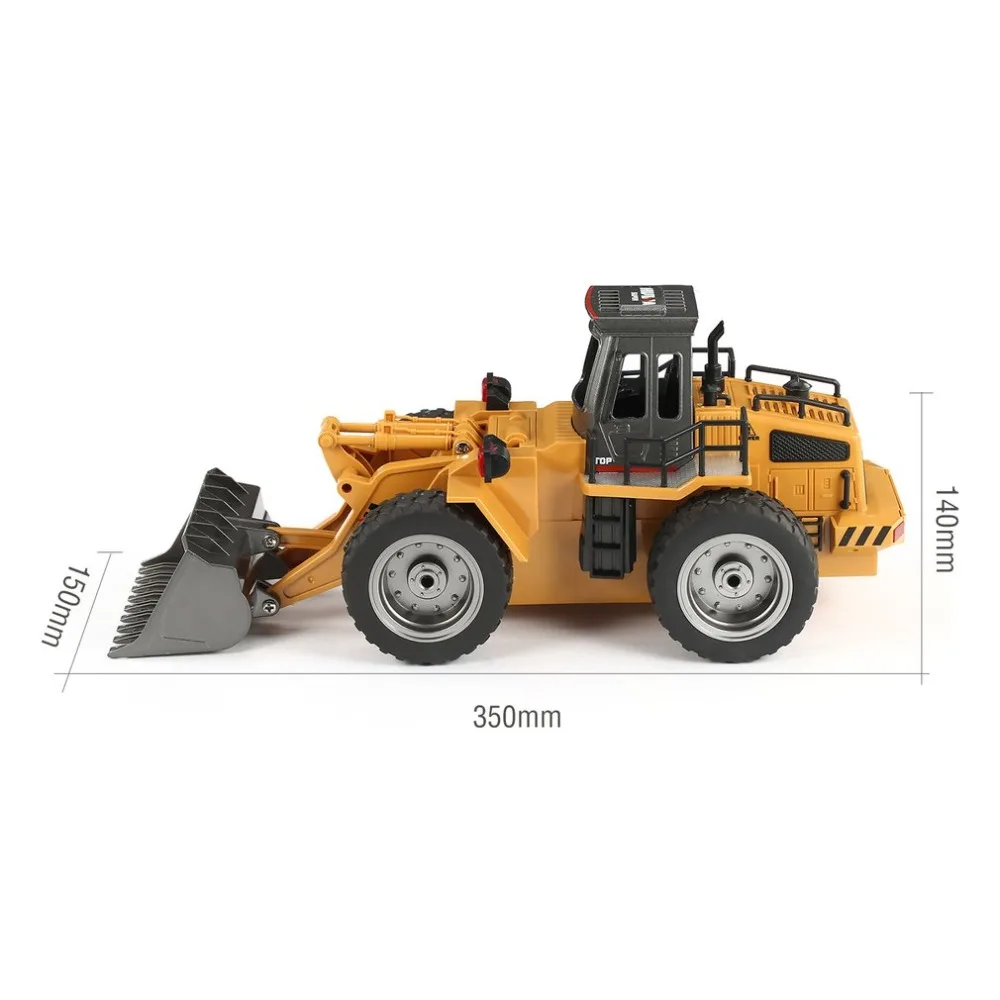 HUINA 1520 6CH 1/18 2 4 GHz RC металлический бульдозер RTR фронтальный погрузчик Инженерная