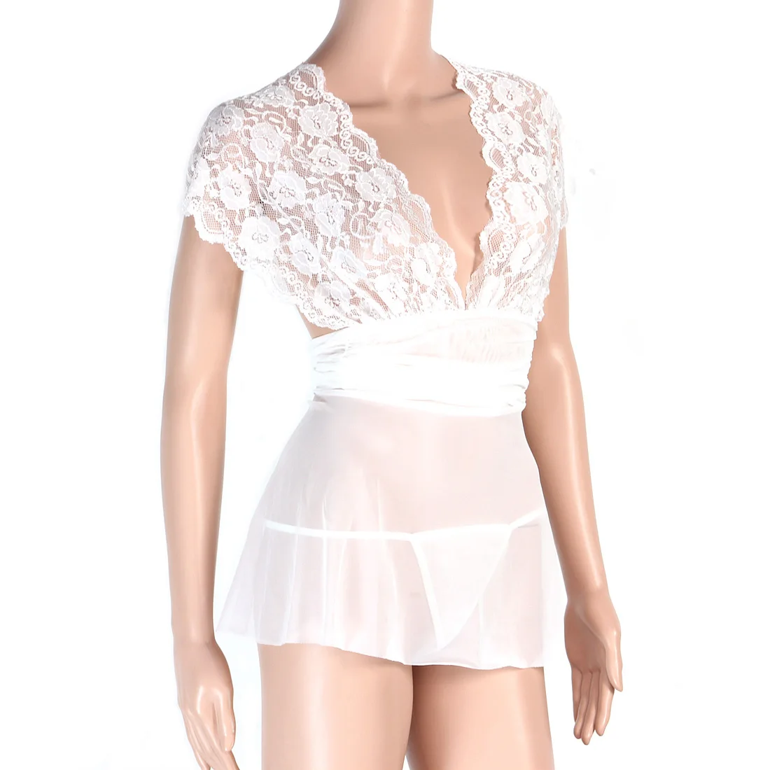 2018 hot Women Sexy Nightwear Sleepwear Dress Babydoll Lace G-String Sleevless V-Neck Fashion | Женская одежда
