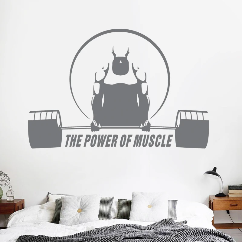 Фитнес наклейка для тренажерного зала штанги постеры бодибилдинга виниловые