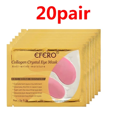 Collagen Crystal Eye Mask 60pcs Anti Wrinkle Remove Eye Bags Dark Circles Sleep Masks Green Gel Eye Patches Skin Care - Цвет: 20Pair Style 21