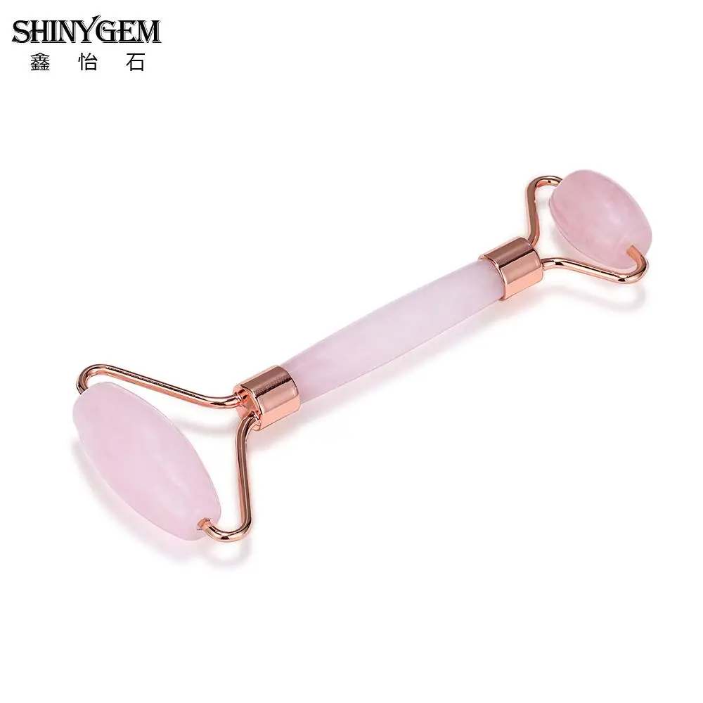 Фото ShinyGem 2020, натуральный камень, кварцевый ролик, чистый парикмахерский массажный инструмент для лица, золото/роза, уход за кожей, ювелирные изделия с кристаллами для женщин №1