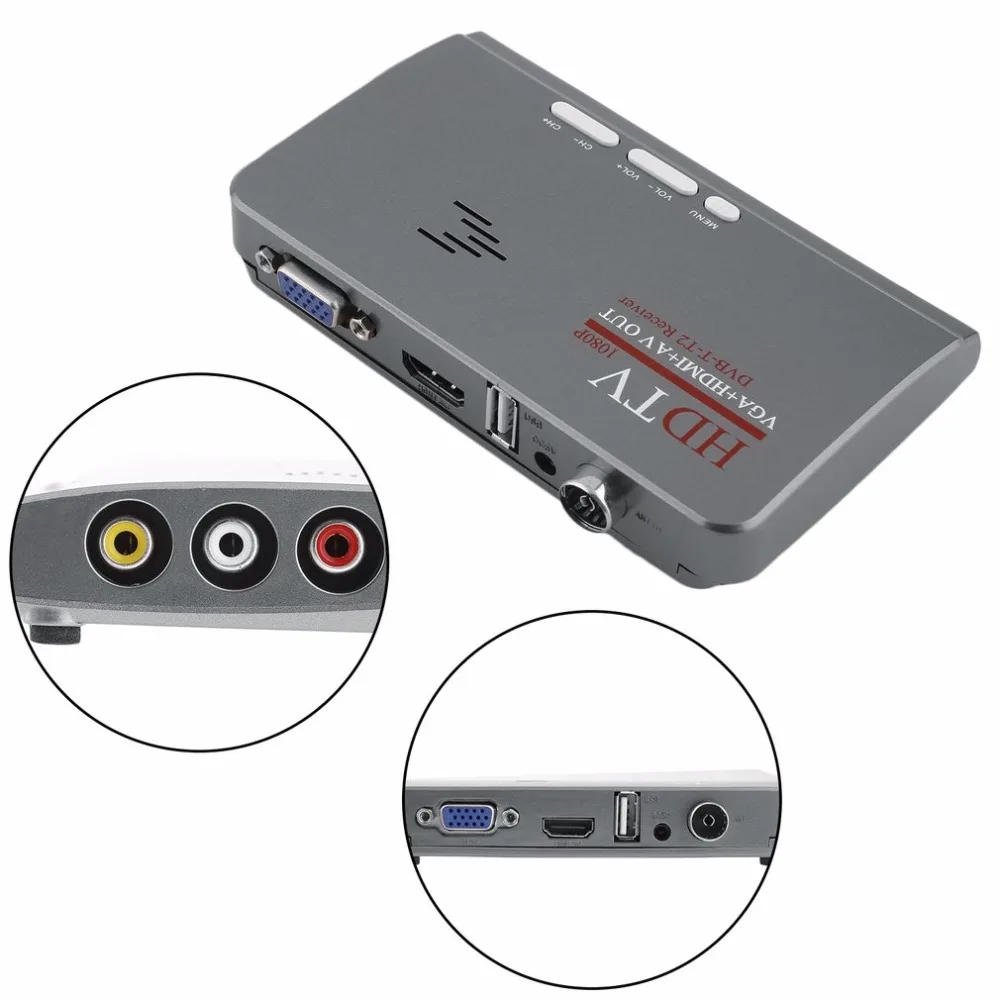 LumiParty HDMI 1080P DVB-T/T2 ТВ приставка AV CVBS тюнер приемник с пультом дистанционного управления HDMI HD 1080P VGA DVB-T2 ТВ приставка