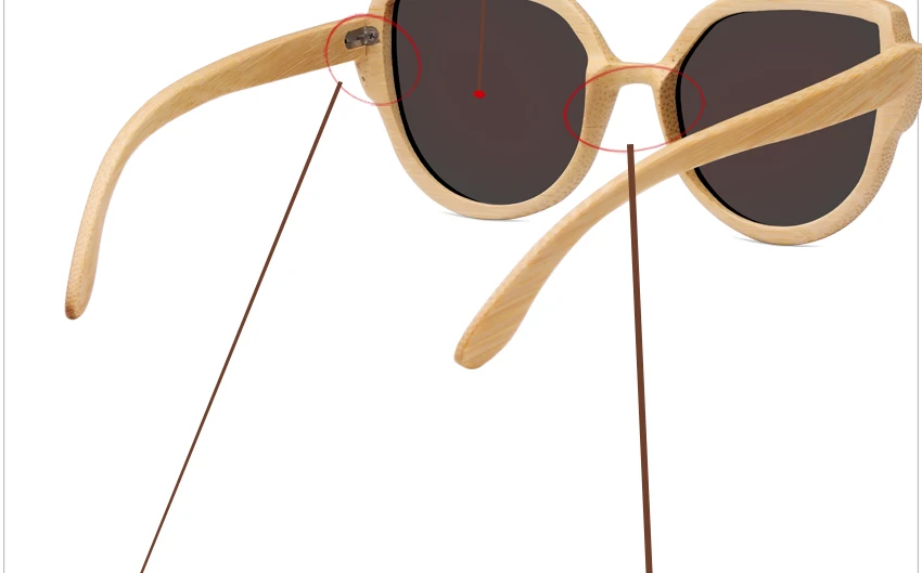 Rtbofy дерево Солнцезащитные очки для женщин Для женщин Bamboo Рамки глаз Очки поляризационные Оптические стёкла Очки с деревянной коробке UV400 защиты оттенков очки