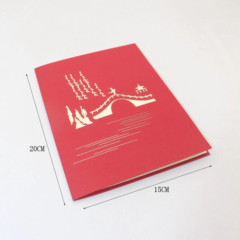 3D лазерная резка ручной работы Ramantic речной мост любовник бумажные