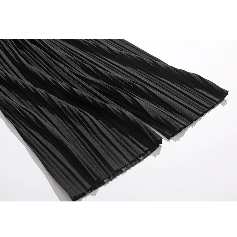 

Jinsen Aite New 2018 Summer Fashion Women Casual Loose Chiffon Wide Leg Pants Elastic Waist Solid Pleated Female Trousers JS605