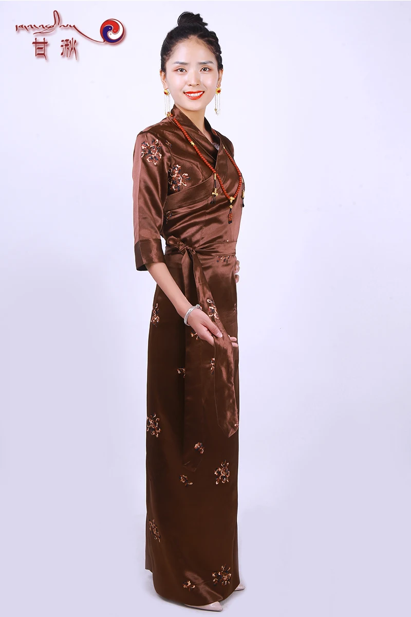 Nepal Myanmar Holiday Women Original Ethnic Tibet summer Costume dress women Tibetan Gown three-dimensional carved long Robe