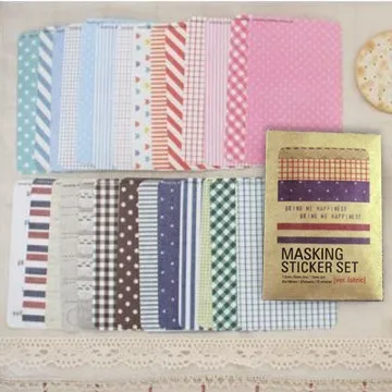 Kawaii Канцелярские Маскировка Клейкие ленты 27 Простыни Детские filofax Скрап Бумага