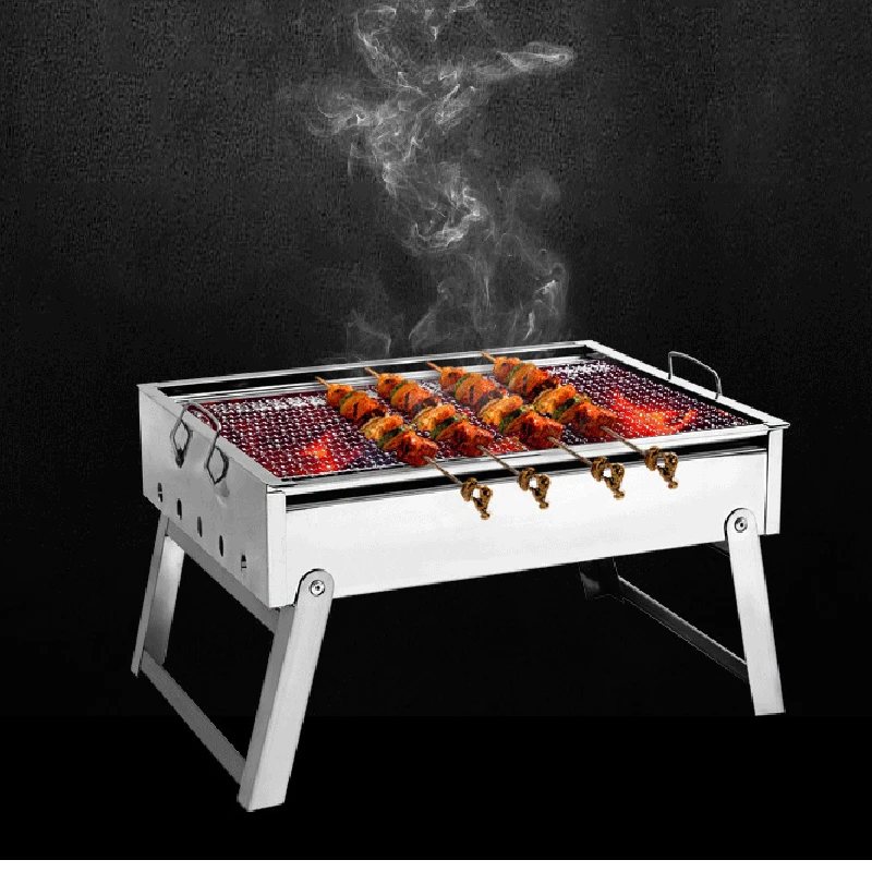 Открытый Кемпинг Пикник Плита Гриль складной печи BBQ посуда утолщение