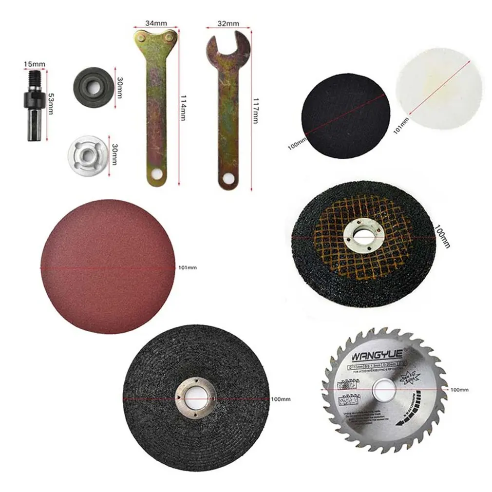 12PCS Electric Drill Fittings for Screw Shaft Viscose Disc Converter Rod Hand Angle Mill Cutting and Grinding Set | Инструменты