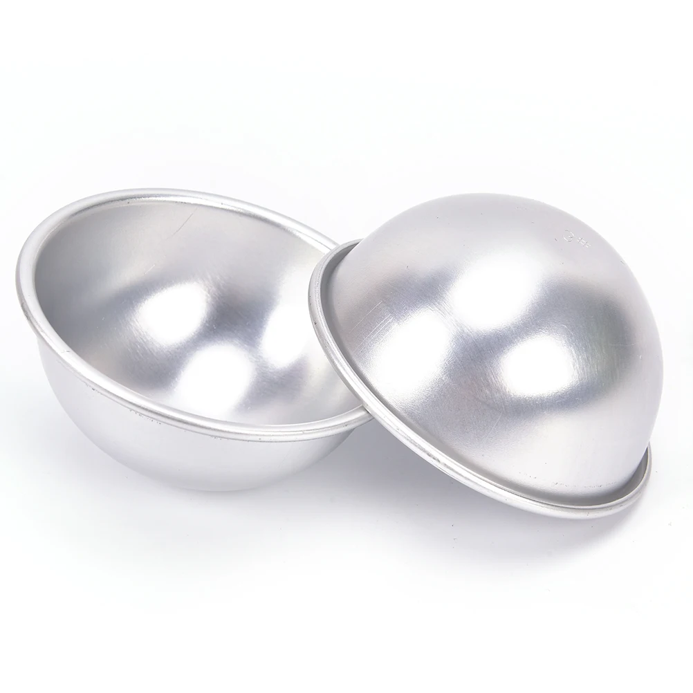 MENGXIANG 2 Pcs Kitchen Sphere Bath Cake Pastry Mould Bomb Mold Pan Tin Baking 3D Aluminum | Дом и сад