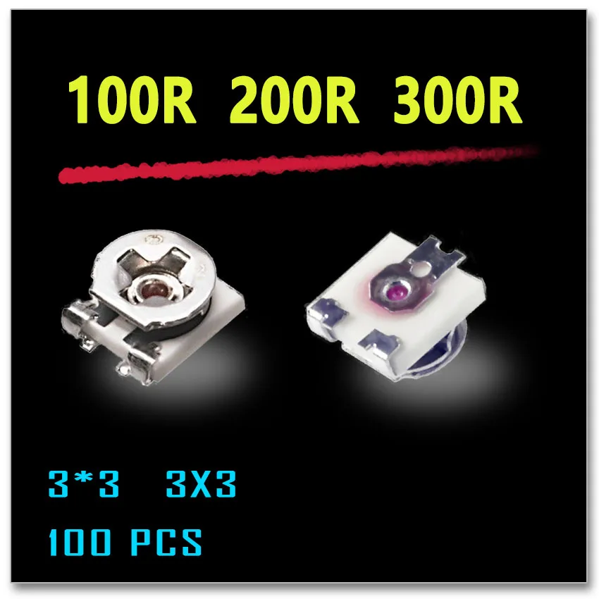 

Триммер JASNPROSMA EVM3ESX50B12 100R EVM3ESX50B22 200R EVM3ESX50B32 300R 100 шт. 3X3 3*3 SMD 100ом 200Ом 300ом