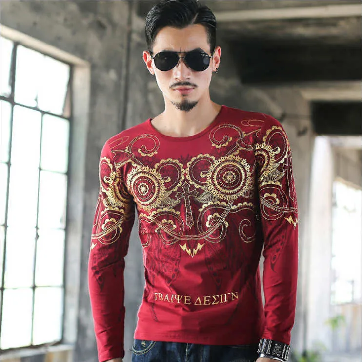 Мужская футболка с длинным рукавом в стиле хип хоп|hip hop clothing|t shirt luxurybrand men t |