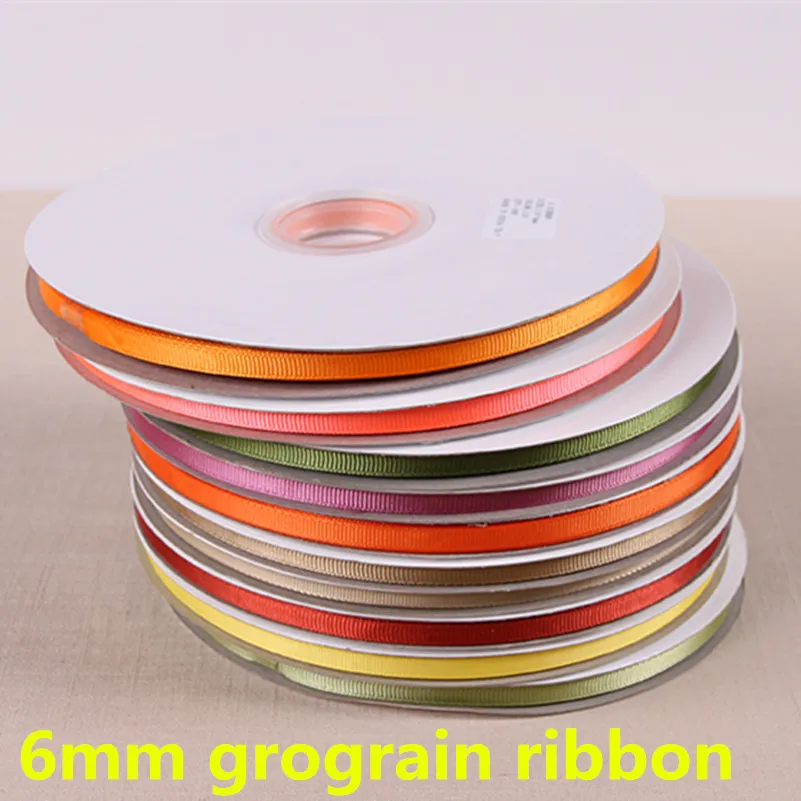 100 ярдов/лот 6 мм светильник коричневый Grosgrain ленты на Рождество и день рождения