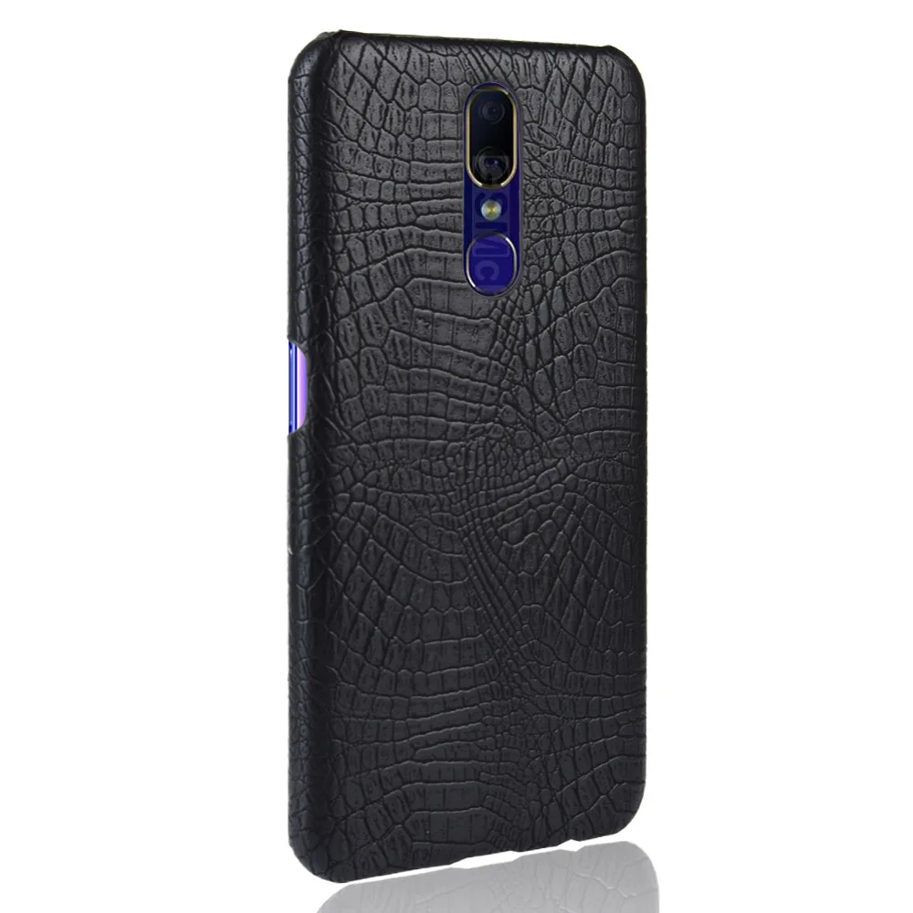 Для OPPO F11 чехол с крокодиловым узором Жесткий ПК и кожаный футляр складной для