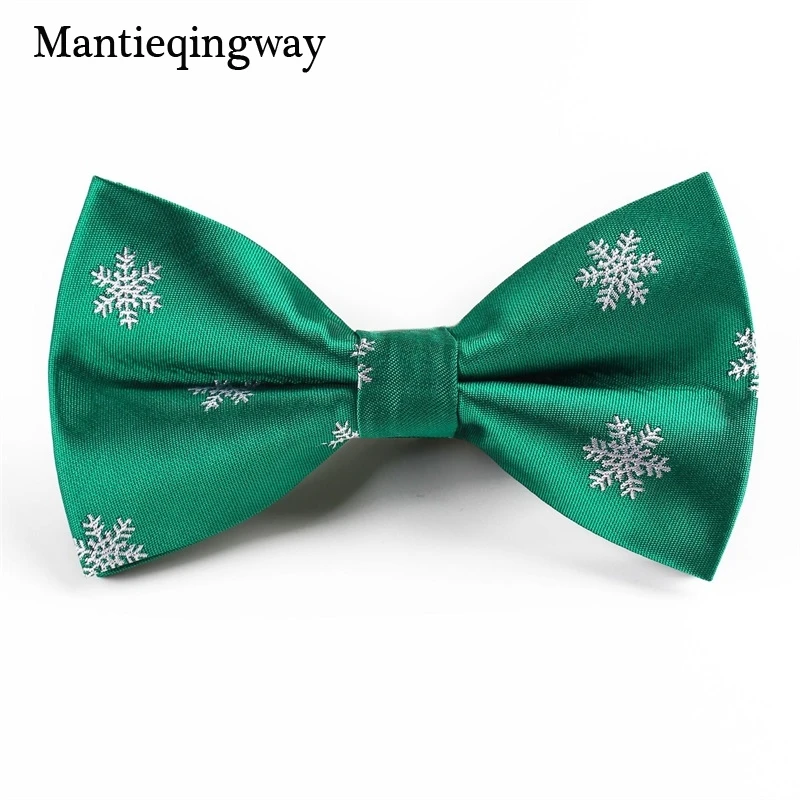 Мужские галстуки-бабочки Mantieqingway рождественские из полиэстера с узором снежинки