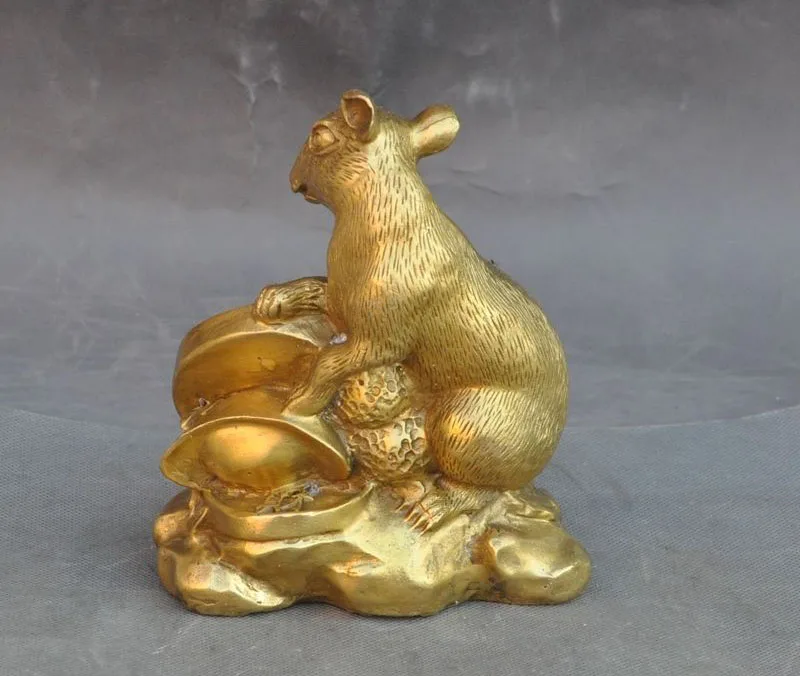 Статуэтка мыши крысы монета деньги yuanbao 6 дюймов