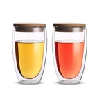2018 Tasse Bodum Cup Transparent Double Walled Coffee Glasses Mugs With Bamboo Lid Multi Capacity Optional Environmental Health