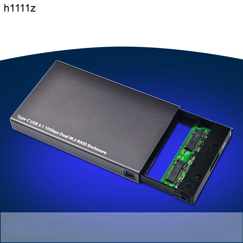 Новый корпус интерфейса NGFF с Type C на M2 двойной SSD чехол Raid картой USB 3 1 Gen2 10 Гбит/с