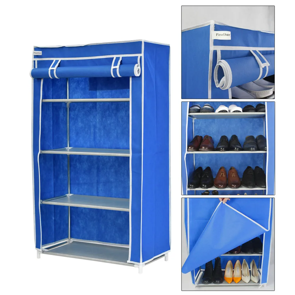 Finether 5 ярусов Нетканая ткань для хранения обуви переносная стойка Органайзер
