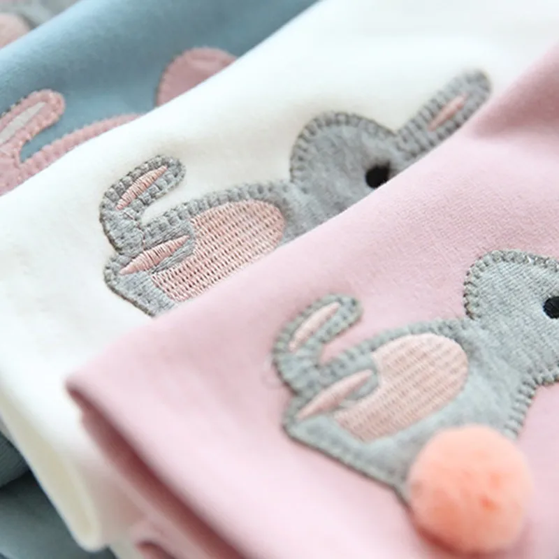 

2-6Y Spring Autumn Baby Kids Girl Cute Leggings Warm Pants Cartoon Rabbit Christmas Birthday Gifts For Children Trousers