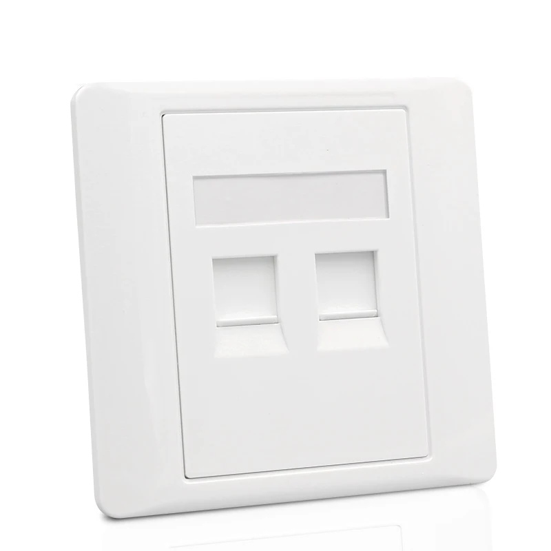 Прямая розетка CAT6 RJ45 с телефонной настенной панелью CAT3 RJ11 86x86 мм для крышки