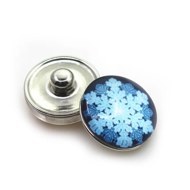 

New Arrival 20pcs/lot Snowflake Style4 Snap Buttons For 18mm Ginger Snap Bracelet&Bangles DIY Glass Snap Button Jewelry Charms