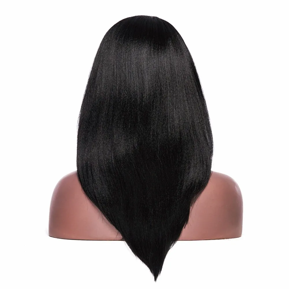 StrongBeauty синтетические парики на шнурках спереди для женщин черные длинные Yaki прямой многослойный парик в Африканском и американском стиле