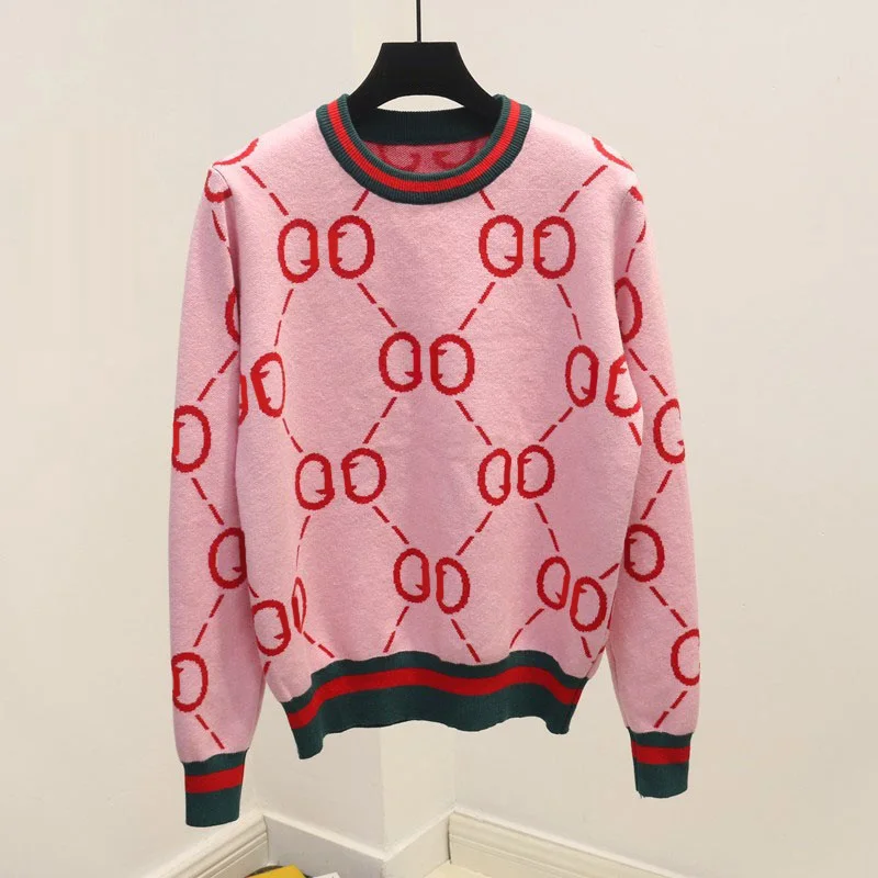 Luxury women Autumn winter sweater famous brand Classic design wool women's fashion designer pull femme hiver | Женская одежда