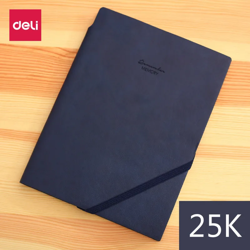 Синий Deli notebook 25 k Leatherface деловая Записная книжка Дневник блокнот планировщик с PU материалом офисные принадлежности пуленепробиваемый журнал - Цвет: Синий