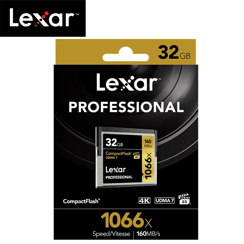 Оригинальный Lexar UDMA 7 CF карт 1066x64 Гб оперативной памяти 32 встроенной до 160 МБ/с. VPG-65
