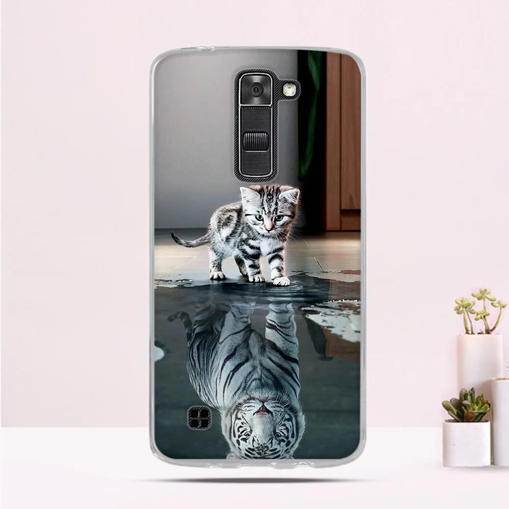 Задняя крышка для LG K7 Tribute 5 LS675 X210 X210DS силиконовый чехол ТПУ Cat 3D с рисунком