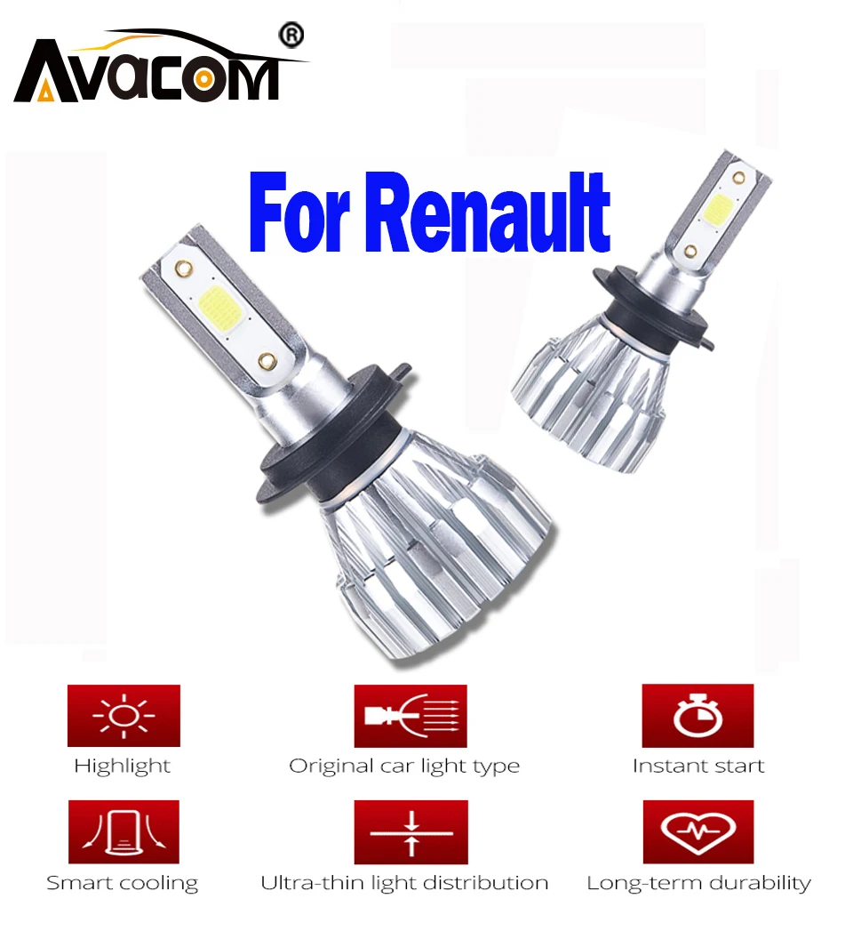 Автомобильные фары Avacom 2X светодиодный H4 H7 H11 9005 9006/HB3 HB4 H8 H9 турбо 12 В 6500 К 13000Lm для