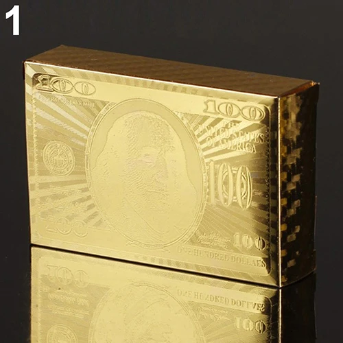 gold Роскошный золотой фольги Покер игральные карты доллар евро плед узор Вечерние игры - Цвет: gold