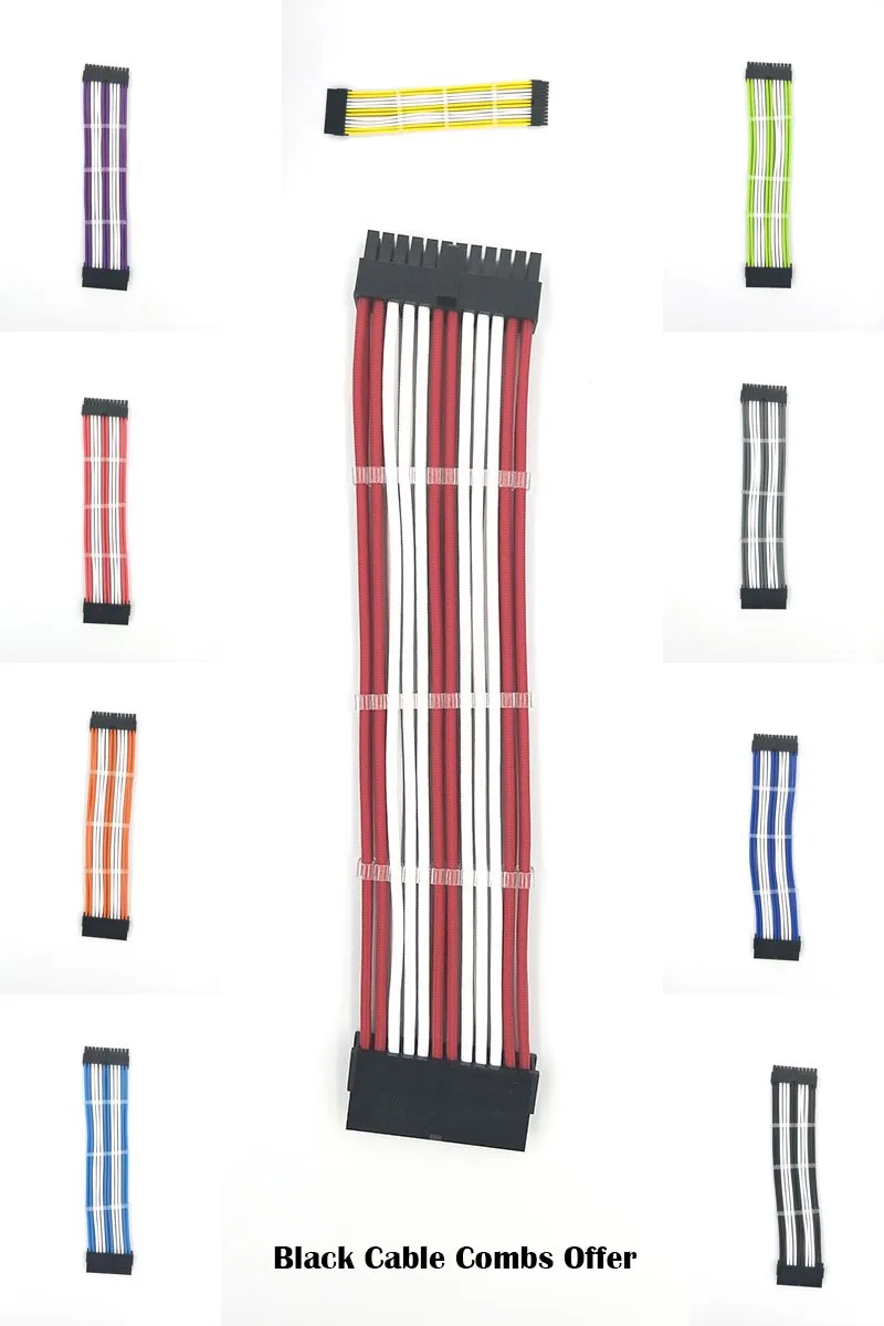 Удлинительный кабель WinKool M/B ATX 24PIN 18AWG основной белый типа Папа мама|atx 24pin|extension power