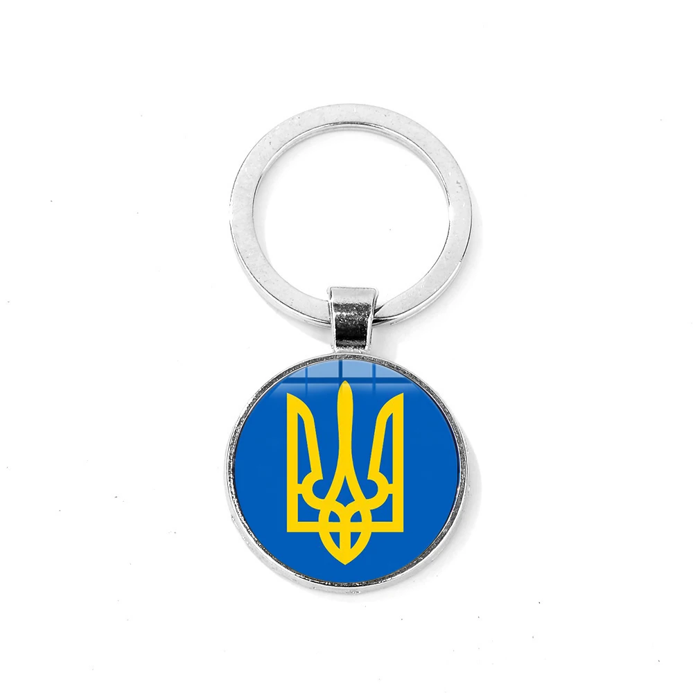 SONGDA Винтаж Tryzub Украина Шарм брелок стеклянный кабошон ручной работы сплав брелок украинские значки сумка Автомобильный ключ цепочка украшения