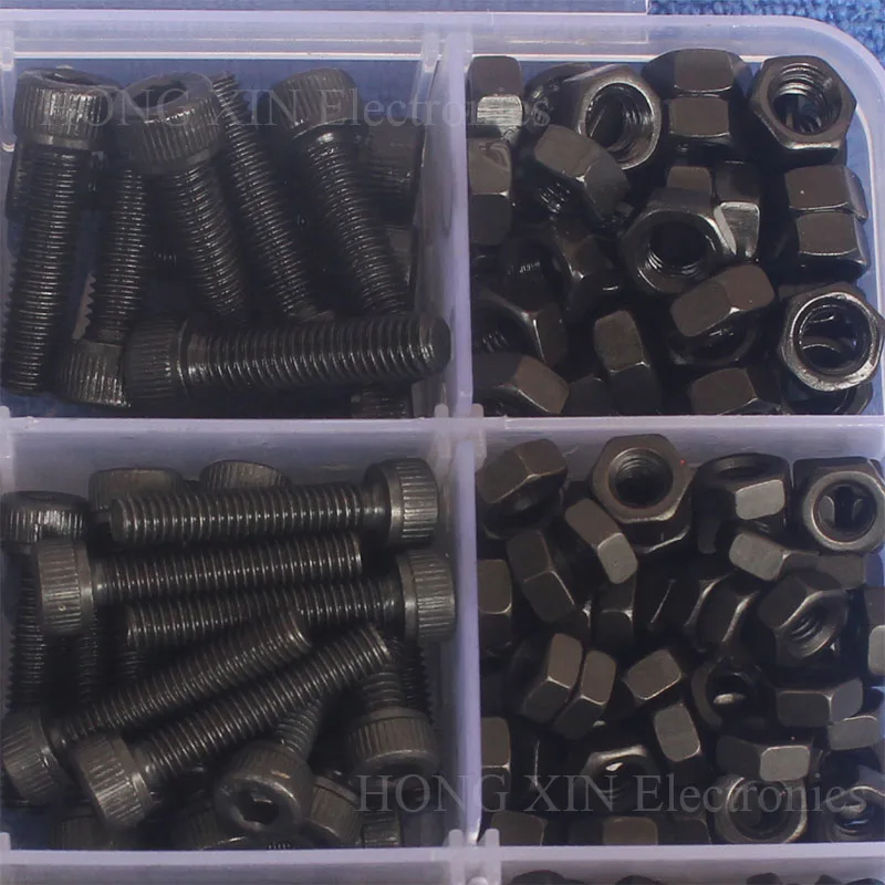 

Black Carbon-Steel Cylinder Column Hex Hexagon Screw Set 500PCS/Set M3/M4/M5 Furniture Fastener Assorted Kit
