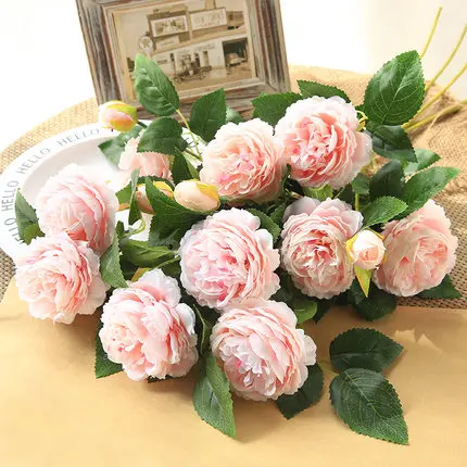 5pcs Pink Xuanxiaotong 5 шт. искусственные синие пионы цветы для свадьбы украшения домашнего стола аксессуары поддельные пионы цветы дропшиппинг - Цвет: 5pcs Pink