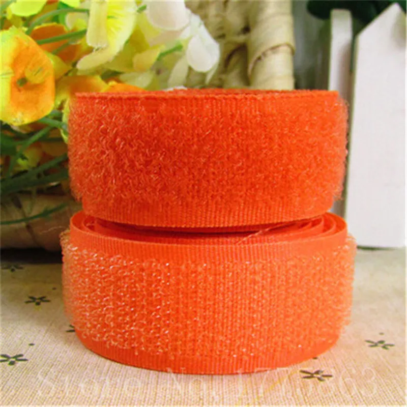 

5 Yards 20mm Width Orange Color Sew on Hook and Loop Tape AA7320