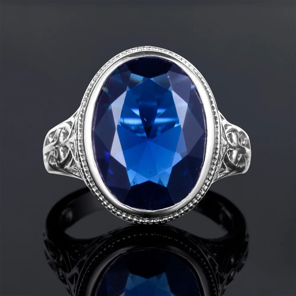 Szjinao очаровательные овальные большие кольца для женщин 4.5ct сапфир вечерние кольца из натуральной 925 пробы серебряные ювелирные изделия свадебный подарок