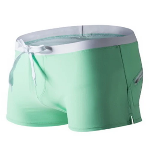 Брендовые новые зеленые мужские сексуальные купальники wimsuits боксеры шорты